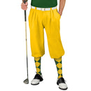 Golf Knickers: Men's Classic Golf Outfit - Yellow & Dark Green