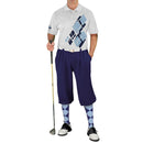 Golf Knickers: Mens Argyle Utopia Golf Shirt - ZZ: Navy/Light Blue Clothing