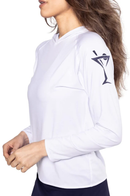 Golftini: Women's Martini Hoodie - White/Navy