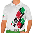Golf Knickers: Mens Argyle Utopia Golf Shirt - G: Black/Red/Lime Clothing