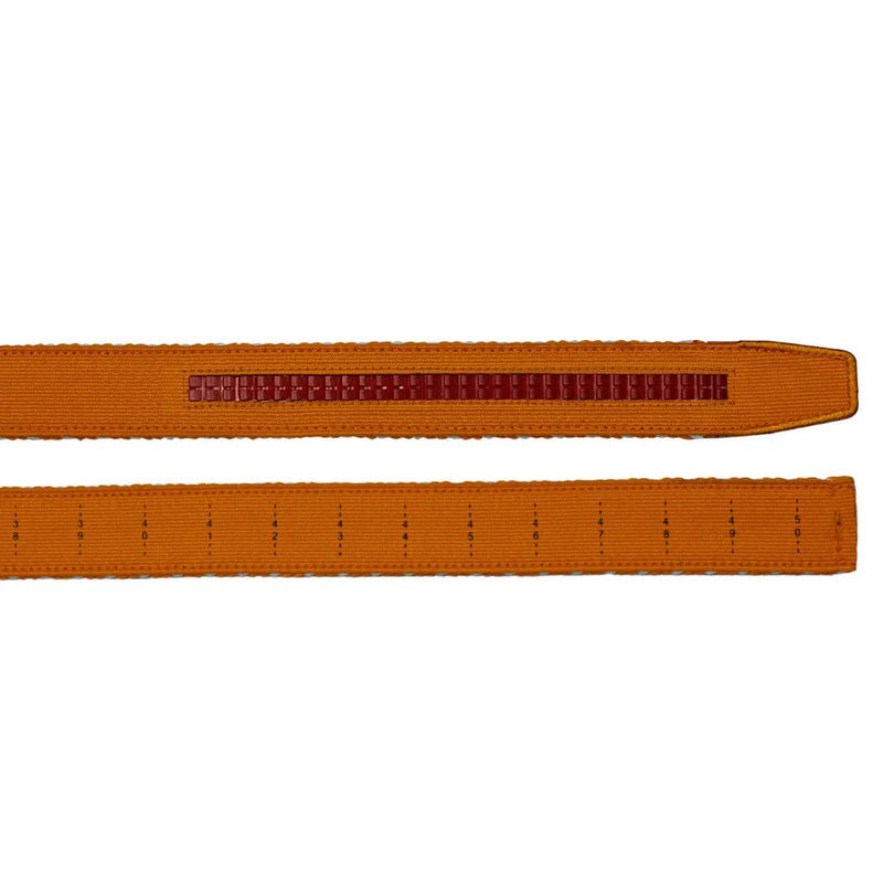 Nexbelt: Men's Braided Ratchet Golf Belt - Burnt Orange & White 1.38" [35mm]
