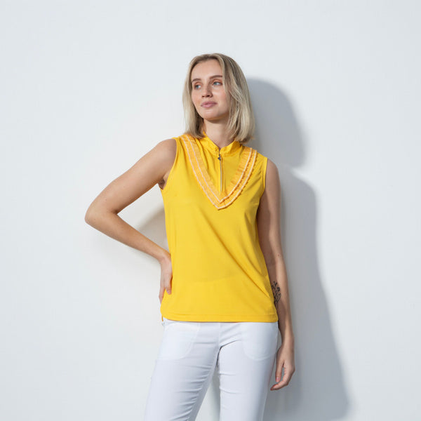 Daily Sports: Women's Istres Ruffle Sleeveless Polo Shirt - Summer Yellow