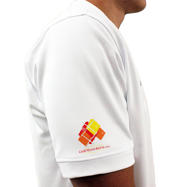 Golf Knickers: Mens Argyle Utopia Golf Shirt - 5A: Red/Orange/Yellow
