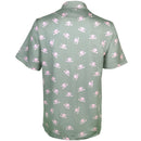 Tattoo Golf: Men's Dancing Skulls Cool-Stretch Golf Shirt - Grey/Pink