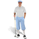 Golf Knickers: Men's Classic Golf Outfit - Light Blue & White