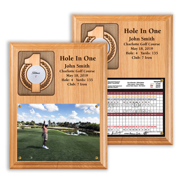 Eureka Golf: Hole In One Ball and Photo/Scorecard Plaque - Vertical