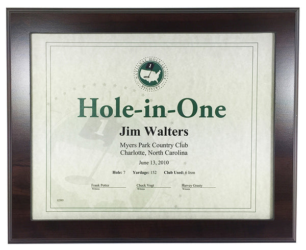 Eureka Golf: Cherry Hole-In-One Certificate Frame