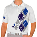 Golf Knickers: Mens Argyle Utopia Golf Shirt - 6E: Taupe/Purple/Royal Clothing
