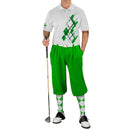 Golf Knickers: Mens Argyle Utopia Golf Shirt - AA: Lime/White Clothing