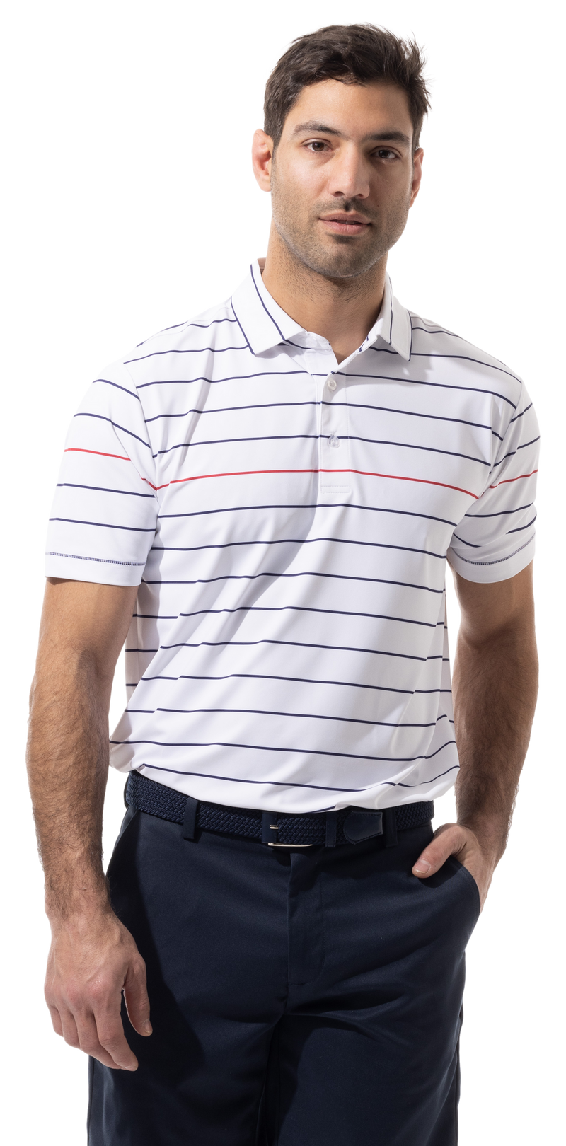 SanSoleil: Men's UPF 50 SolTek Ice Button Print Polo - 900840