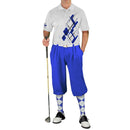 Golf Knickers: Mens Argyle Utopia Golf Shirt - R: Royal/White Clothing