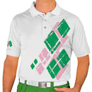 Golf Knickers: Mens Argyle Utopia Golf Shirt - 6Y: Pink/Lime Clothing