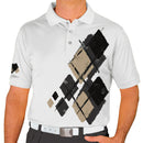 Golf Knickers: Mens Argyle Utopia Golf Shirt - 6M: Charcoal/Black/Khaki Clothing
