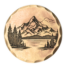 Sunfish: Copper Ball Marker - Mountain Scene