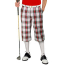 Golf Knickers: Men's Classic Plaid Golf Outfit - Dress Stewart, White & Red
