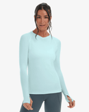 BloqUV: Women's UPF 50 Active V-Neck Long Sleeve Top (2002) Clothing