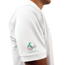 Golf Knickers: Mens Argyle Utopia Golf Shirt - NNN: Lime/Pink/White Clothing