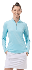 SanSoleil: Ladies UPF 50 SunGlow Zip Mock - 900434 Clothing