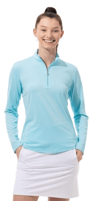 SanSoleil: Ladies UPF 50 SunGlow Zip Mock - 900434 Clothing