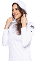 Golftini: Women's Martini Hoodie - White/Navy