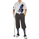 Golf Knickers: Mens Argyle Utopia Golf Shirt - 6H: Charcoal/Black/Royal Clothing