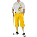 Golf Knickers: Mens Argyle Utopia Golf Shirt - Z: Yellow/White Clothing