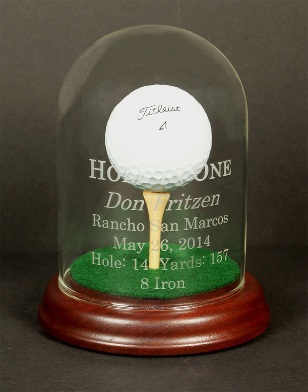 Eureka Golf: Glass Dome with Tee Hole-In-One Trophy