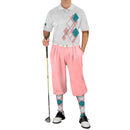 Golf Knickers: Mens Argyle Utopia Golf Shirt - 6T: Pink/White/Teal Clothing