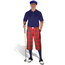 Golf Knickers: Men's Classic Plaid Golf Outfit - Royal Stewart & Navy