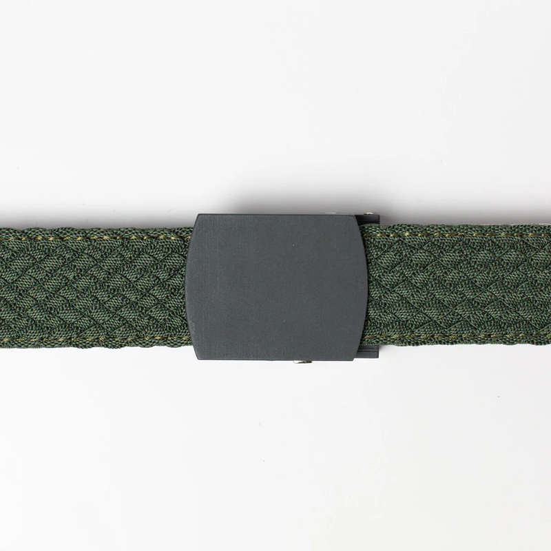 Nexbelt: Men's Explorer Ratchet Belt - Braided Green 1.38" [35mm]
