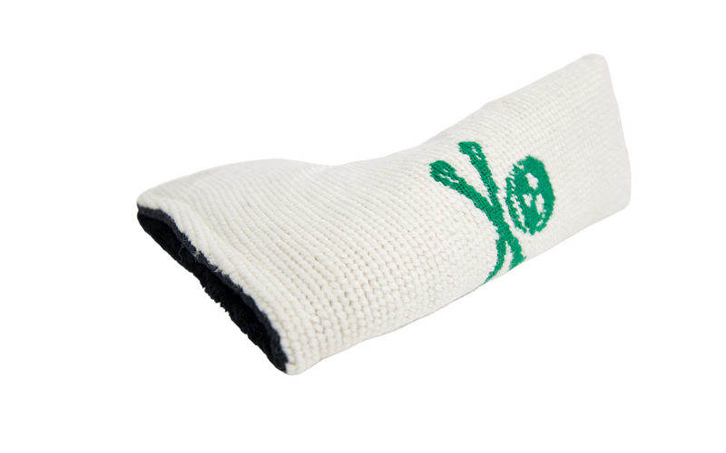 Jolly Roger White/Green Needlepoint Blade Putter Headcover