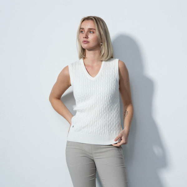 Daily Sports: Women's Madelene V-Neck Sweater Vest - White