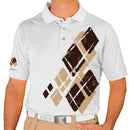 Golf Knickers: Mens Argyle Utopia Golf Shirt - OO: Khaki/Black Clothing