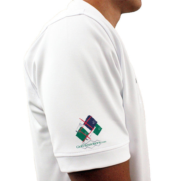 Golf Knickers: Mens Argyle Utopia Golf Shirt - JJJ: White/Dark Green/Navy