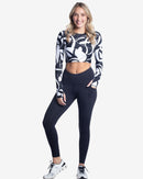 BloqUV x JANTZEN Collab: Women's UPF 50+ Everyday Crop Top (4015J) - Botanical Domino Clothing