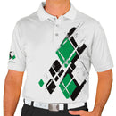 Golf Knickers: Mens Argyle Utopia Golf Shirt - RRR: Black/Lime/White Clothing