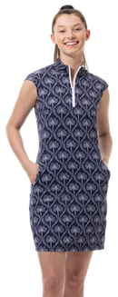 SanSoleil: Ladies UPF 50 SolStyle Cool ICE Sleeveless Zip Mock Dress - 900722I Clothing