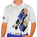 Golf Knickers: Mens Argyle Utopia Golf Shirt - TTTT: Black/Royal/Khaki Clothing