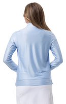 SanSoleil: Ladies Soltek Ice Print Zip Mock - 900454P
