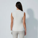 Daily Sports: Women's Madelene Cable Knit Sleeveless Polo Shirt- White