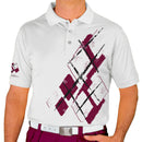 Golf Knickers: Mens Argyle Utopia Golf Shirt - P: Maroon/White Clothing