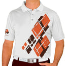 Golf Knickers: Mens Argyle Utopia Golf Shirt - KK: Brown/Orange Clothing