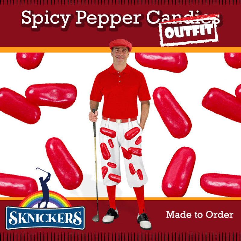 Golf Knickers: Mens Sknickers Knickers Outfit - Spicy Pepper Candy