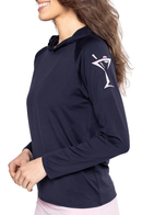 Golftini: Women's Martini Hoodie - Navy/Rose Pink