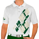Golf Knickers: Mens Argyle Utopia Golf Shirt - CCC: Dark Green/Natural Clothing
