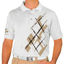 Golf Knickers: Mens Argyle Utopia Golf Shirt - GGG: Khaki/White Clothing