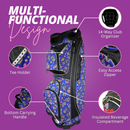 Taboo Fashions: Ladies 14 Way Resort Collection Golf Cart - Blue Sugar Skulls