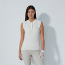Daily Sports: Women's Madelene Cable Knit Sleeveless Polo Shirt- White