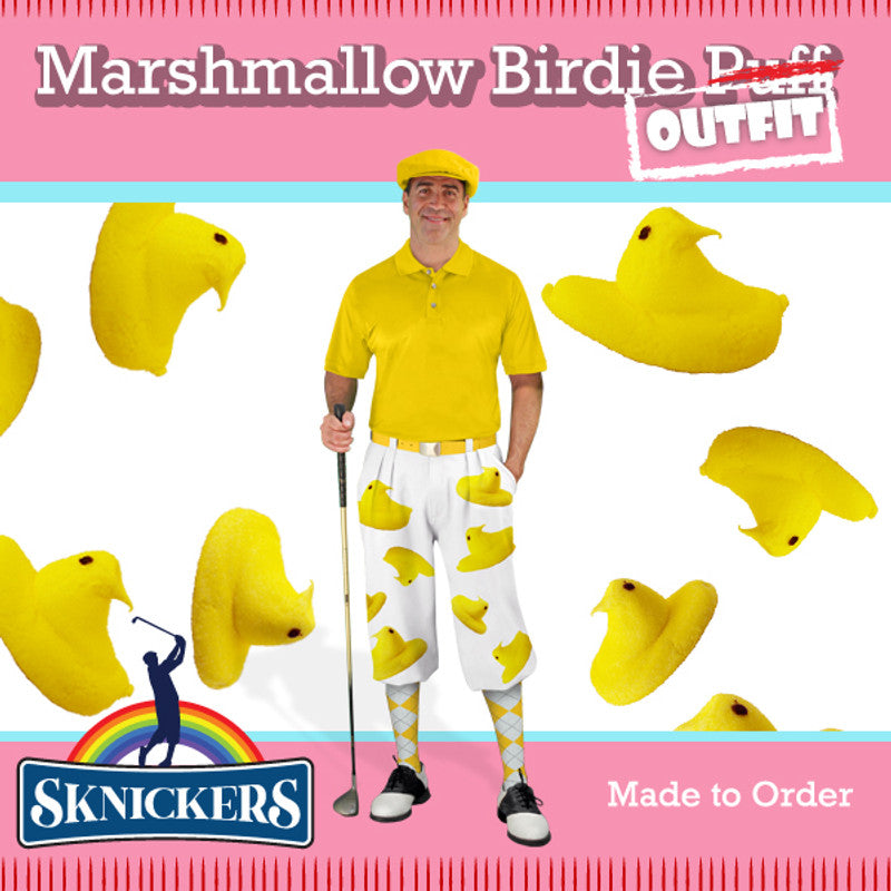 Golf Knickers: Mens Sknickers Knickers Outfit - Yellow Marshmallow Birdies