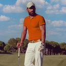 Nexbelt: Men's Braided Ratchet Golf Belt - Burnt Orange & White 1.38" [35mm]